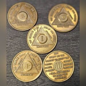 Brass Recovery Medallions 5 Total
